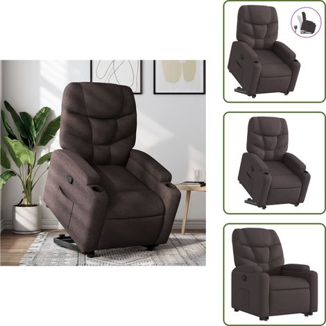 vidaXL Relaxsessel mit Aufstehhilfe Dunkelbraun Stoff