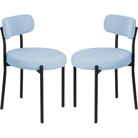 Haloyo® 2er-Set Esszimmerstühle mit Metallbeinen, ideal für Küche und Esszimmer, 50 x 50 x 75 cm, blau