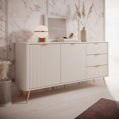 AX LIVING Kleider Kommode Vespasia 163 2T3S 163,2cm Beige XXL Sideboard
