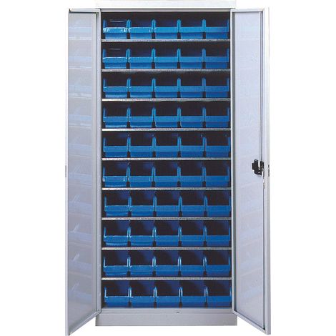 Armoire 9 tablettes avec portes équipée de bacs 2L - 5201312