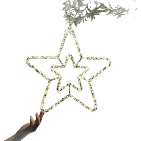 Étoile Lumineuse Etoile de Noël a Suspendre, Decoration Noël Exterieur a Pile avec Minuterie, Étoile de Sapin de Noel Étanche Fenetre Lumineux pour Balcon Fête Intérieur Maison (1/4)