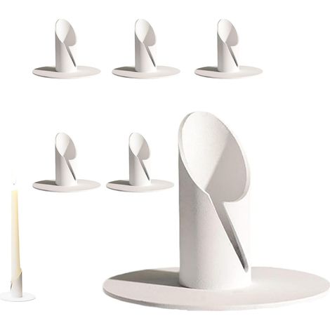 CCYKXA Kerzenständer-Set, 6-teilig, Kerzenleuchter für Dinnerpartys, Kerzenhalter aus Metall, Vintage-Kerzenständer, für Hochzeiten, Partys und Tischdekoration, Weiß (1/5)