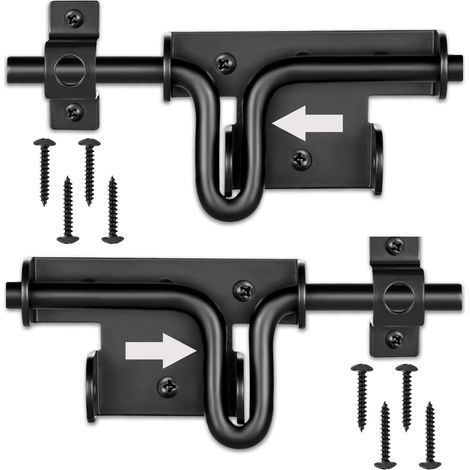 Confezione da 2 robuste chiusure scorrevoli con foro per lucchetto per recinzioni esterne, cancelli in legno, cancelli per capannoni, cancelli in vinile
