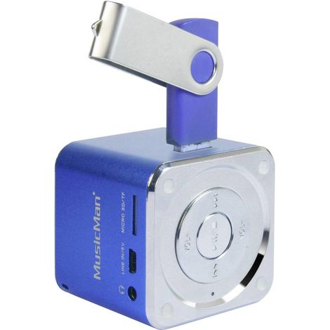 Enceinte portable 3 W Technaxx MusicMan Mini bleu (1/4)
