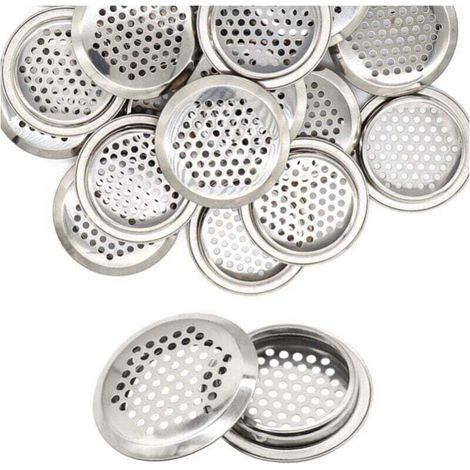20pcs 53mm Silver Stainless Steel Round Air Vent Grille for Kitchen Bathroom Wardrobe Bookcase Shoe Cabinet MUMU (1/4)