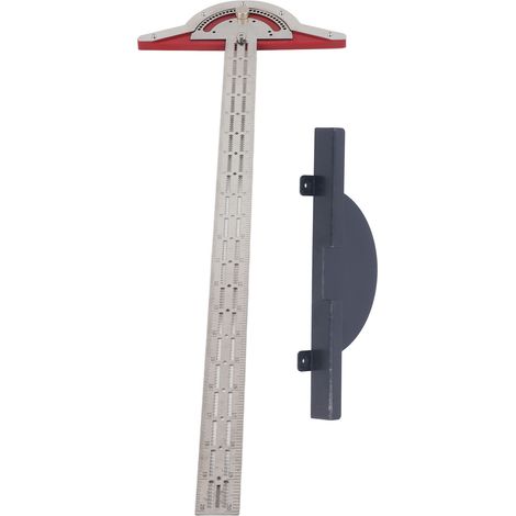 Règle à chants en aluminium, équerre en T pour menuisiers, rapporteur d'angle pour étudiants, menuisiers, architectes et designers, 50 cm (1/5)