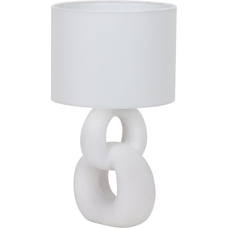 Lámpara de mesa cerámica Melie Blanca 1xE14