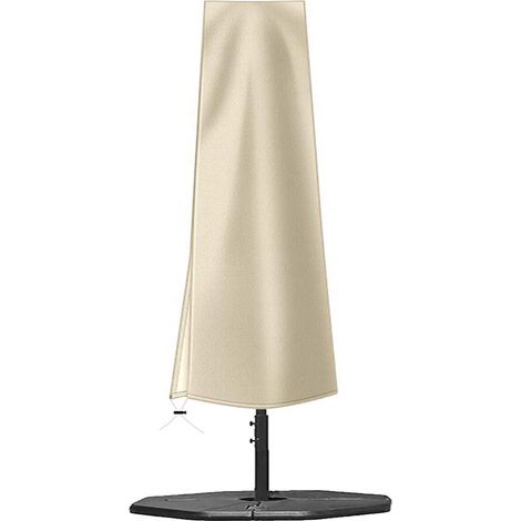 Housse Pour Parasol - 420D Oxford Enduit PVC - Imperméable Zippée - Adaptée Parasols 2,1 À 3,3 M - Kaki (1/5)