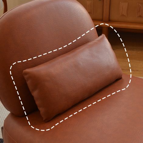 Fauteuil cosy en velours avec pieds en bois massif, assise moelleuse, sans accoudoirs, idéal pour salon, chambre, balcon, salle d'attente, appartement (1/5)