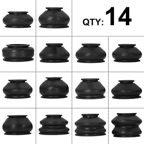 14-teiliges Set universeller Gummistaubschutzkappen für Autos, Kugelgelenkkappen, Spurstangenköpfe, Lenkgelenkköpfe, Ersatzteile (1/3)