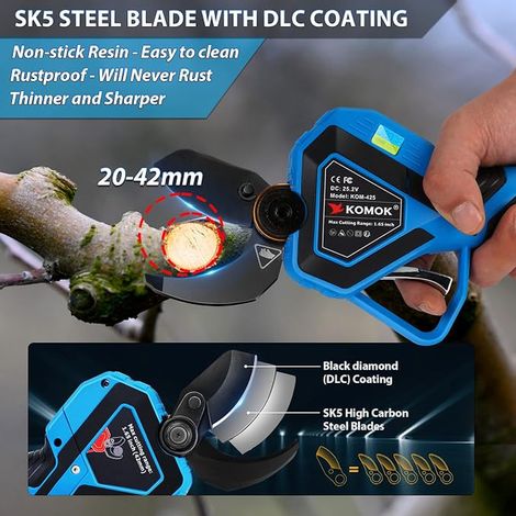 Pruning Shears, 2 Batteries, 25.2V Pruning Shears - Blue (1/2)