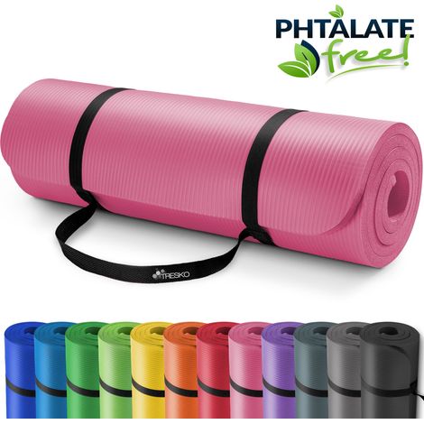 TRESKO Esterilla de fitness 185 x 60 cm y 190 x 100 cm para gimnasia, yoga, pilates y cualquier tipo de entrenamiento Suave y cómoda Espuma NBR (Rosa, 190 x 100 x 1,5 cm)