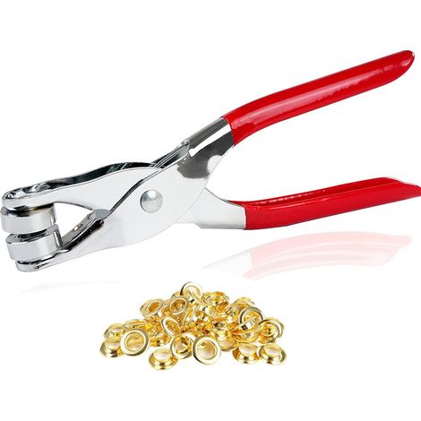 Kit d'outils pour œillets, pince à œillets manuelle avec 100 œillets de 4 mm, machine à œillets manuelle pour cuir, ceintures, tissus et chaussures-AquaForge