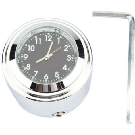 Horloge de montre de guidon de moto 7/8"1" (22 mm, 25 mm) Montre de montage de guidon de moto Horloge de cadran de chronométrage précis en alliage d'aluminium + de (1/5)