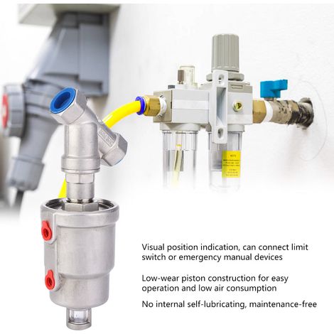 Vanne à siège incliné, actionnée par air comprimé, filetage femelle, acier inoxydable, vanne à vapeur pneumatique 1/2 po DN15 (1/5)