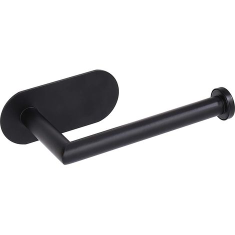 Porte Papier Noir Auto-Adhésif Toilette Acier Inox Mat Distributeur de Papier Hygiénique pour Salle de Bain et Cuisine H570 (1/5)