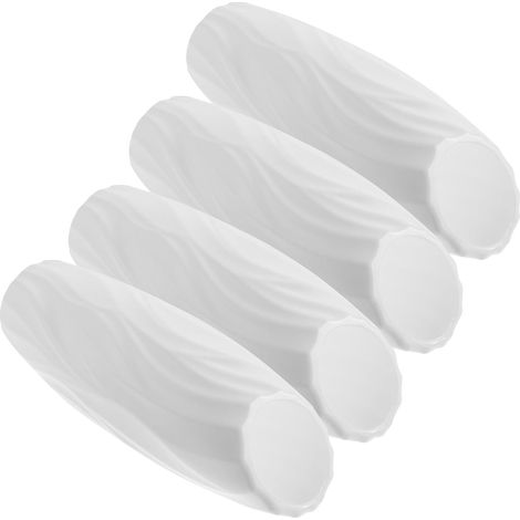 Lot de 4 Vases Géométriques en Plastique Blanc Incassables Décoration de Vases Maison Compact pour Salon Bureau et Rebord de Fenêtre (1/5)