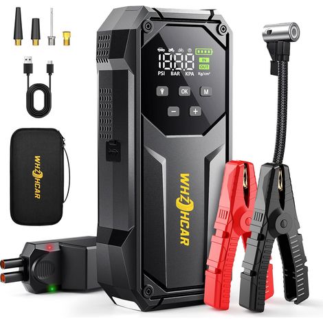 Booster Batterie 10000A Démarreur Auto 160PSI Gonfleur 12V Essence Diesel (1/5)