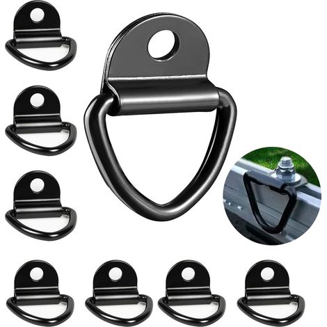 8 Pcs Anneaux d'Arrimage en Acier Inoxydable, Cochet d'ancrage V-Ring pour Remorque, Cochet d'Arrimage Anneaux en D pour Camion Bateaux Autos (1/5)