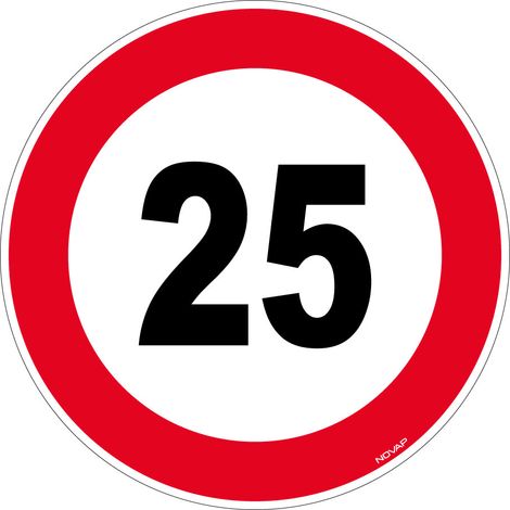 Panneau Vitesse limitée à 25 km/h - Rigide Ø300mm - 4063386