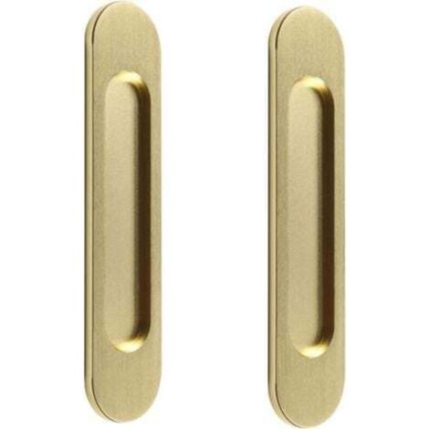 2 poignées ovales autocollantes en or de 15cm, poignée de porte coulissante en aluminium, pour portes de grange coulissantes, fenêtres et placards sans perçage
