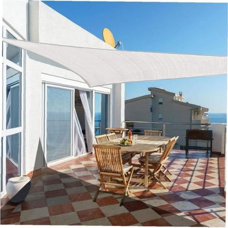 Sun Shade Sail Trigon Waterproof UV Block Canop 3x3x3 mètre Oxford Tissu Tissu Toio Sweashade Auvent pour le beige extérieur (1/4)
