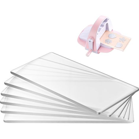 Plaques de Découpe, 6 PCS, 170x80x2,5 mm, Tapis Plastique en Polycarbonate Transparent, Compatible avec Machine de Découpe et de Gaufrage KM-1830, pour Scrapbooking et Création de Cartes (1/5)