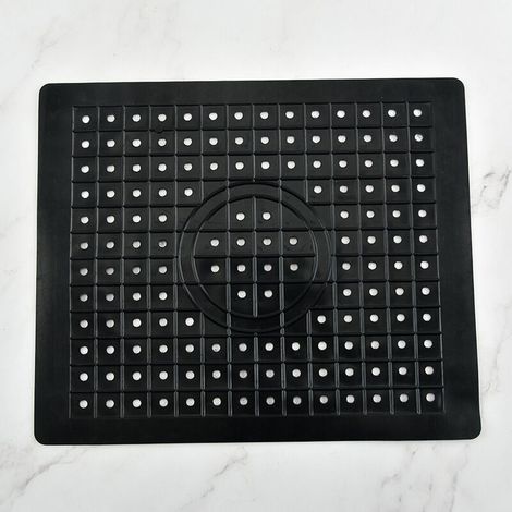 Set of 2 black kitchen sink protector mats, made of durable, non-slip rubber, easy to clean and cut-resistant. (1/5)