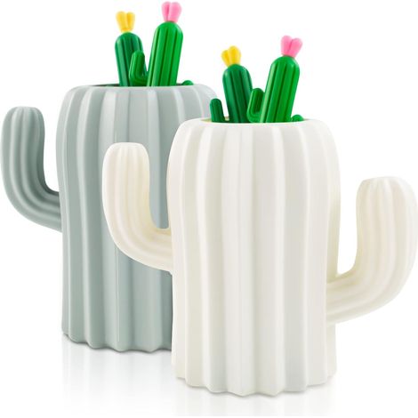 Stylos Forme de Cactus Avec Stylos Gel, Pot à Crayons Mignon, Organisateur, Boîte Rangement Accessoires Kawaii Créatif et Drôle Pour Papeterie, Support Pinceaux (1/5)