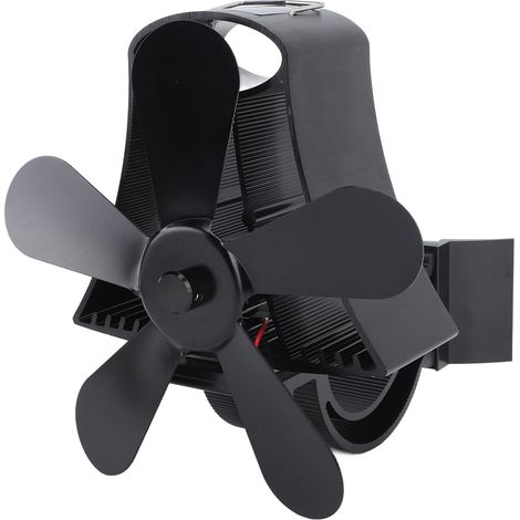 Ventilateur mural magnétique pour cheminée, fonctionnement silencieux, 5 pales, ventilateur pour poêle à bois, alimenté par la chaleur, noir (1/5)