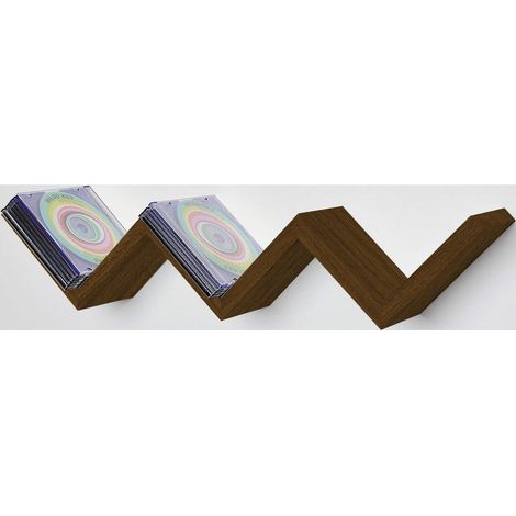 MAURY'S MENSOLA ZIG ZAG DIMENSIONI 59X12X12 CM IN COLORE NOCE (1/5)