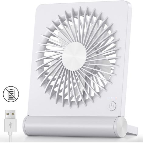 Ventilateur USB - Ultra silencieux - Mini ventilateur portable - Pliable jusqu'à 220° - 3 vitesses de ventilation réglables (1/5)