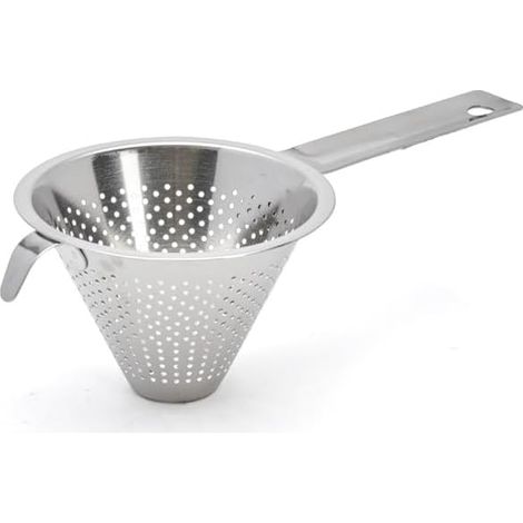 1 Passe-sauce, Inox perforé, Diamètre 10 cm, Crochets soudés, Cuisine professionnelle