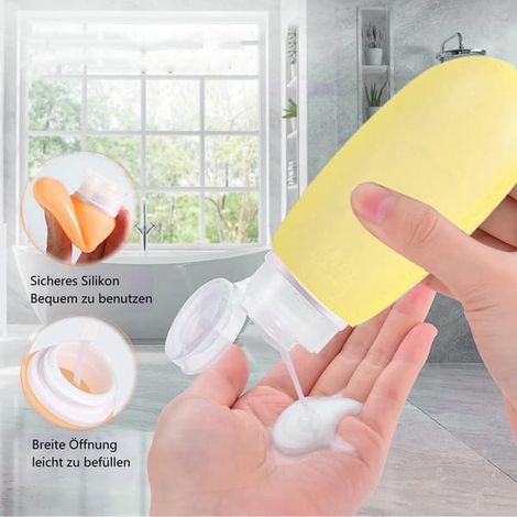 Lot de 3 flacons de protection en silicone pour baume schampo, toalettartiklar
