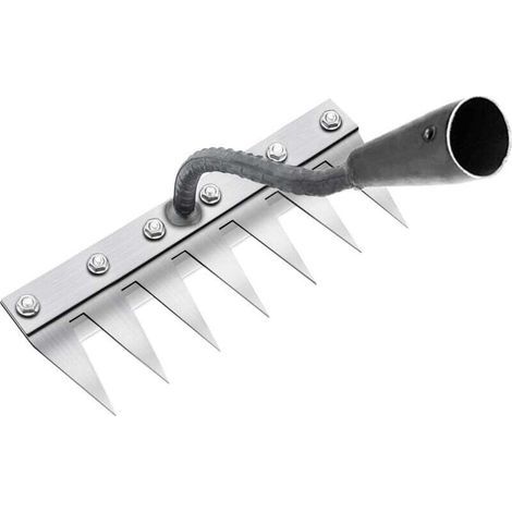 Rateau de Désherbage Outils Jardinage 7 Dents en Acier, Houe Jardinage, pour Désherbage/Ameublissement du Sol/Semis (sans Bâton) (1/3)