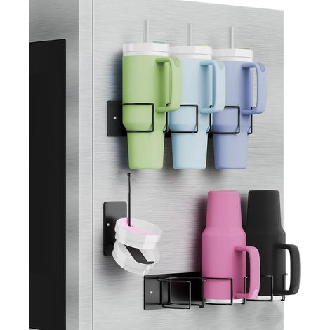 Organizador magnético para botellas Stanley Cup de 100 ml, organizador resistente con gancho para accesorios de barrido, organizador rústico para botellas, refrigerador y superficies de planchado. (1/5)