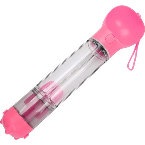 Bouteille d'eau pour chien 500 ml, gobelet, gamelle, pelle, sac poubelle, accessoires pour animaux de compagnie, rose (1/5)