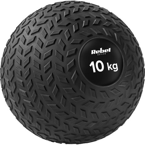Piccola palla medica per esercizi di riabilitazione, slam ball 23 cm 10 kg Rebel (1/5)