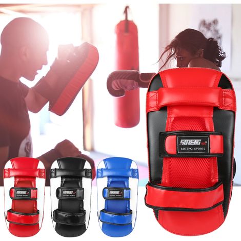 Gant de boxe Kick Muay Thai Pad de frappe incurvé Bouclier de frappe Mitaine d'entraînement Sports de plein air Mitaine Équipement d'entraînement Bras pour hommes et femmes (1/5)