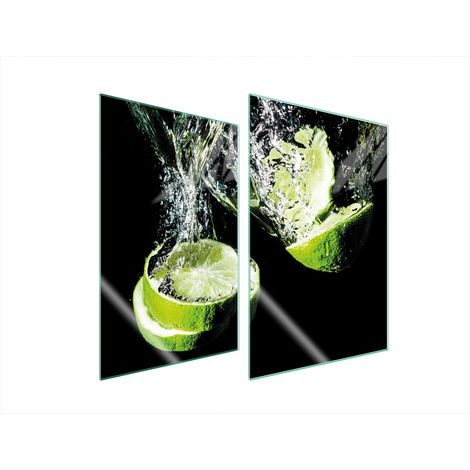 Assiette de protection en verre pour la cuisine 2x35x52 vert citron (1/5)