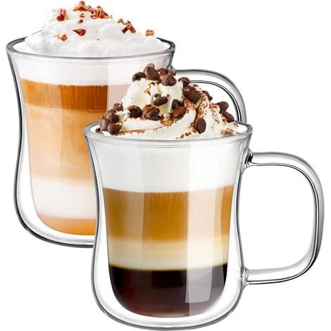 Doppelwandige Latte Macchiato Gläser Borosilikatglas 240ml 2er Set (1/5)
