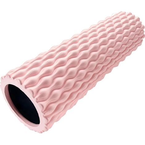 Rouleaux de massage en mousse texturée pour muscles, densité moyenne, dos rose. (1/5)