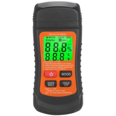 Humidimètre à bois 2 broches - 3 modes LCD - Humidimètre numérique - Détecteur d'humidité pour mesurer la teneur en eau des matériaux en bois, bambou, papier et urs (1/5)