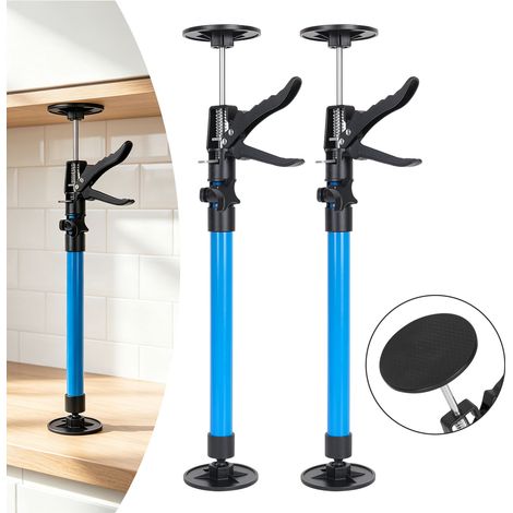 Randaco Juego de 2 soportes telescópicos de montaje, 50-115 cm, 30 kg por barra, antideslizantes, para placas de yeso, montaje en techos y armarios (1/5)