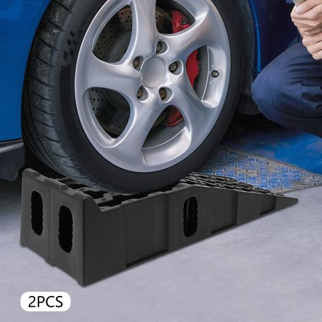 2 Pièces Rampes de Voiture en Plastique, 5 Ton Capacité Robuste Rampes de Caravane pour Levage de Auto Garage Atelier Service (1/5)