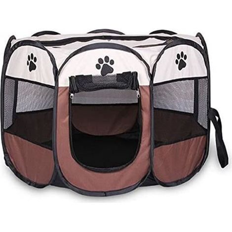 Tente pliable pour Chien Chat WOVTE, Cage animaux de compagnie - chenil simple clôture octogonale (1/4)