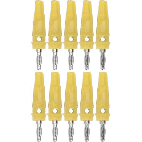 Lot de 10 fiches bananes femelles 4mm jaunes pour connecteurs de soudure, chargeurs et génératrices (1/5)
