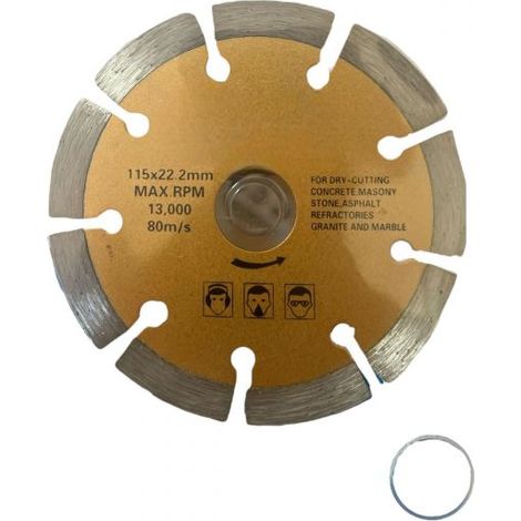 DISCO DIAMANTATO 115 MM TAGLIO MARMO CEMENTO MATTONI PIETRA SEGA CIRCOLARE 10091
