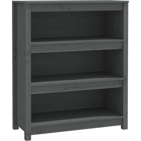 Maison Exclusive - Bücherregal Grau 80x35x97 cm Massivholz Kiefer