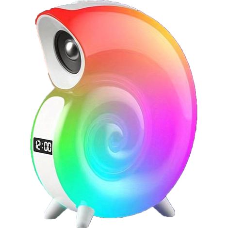 Lampada Led RGB Bluetooth cassa Speaker Ricaricabile Conchiglia Orologio KP-556